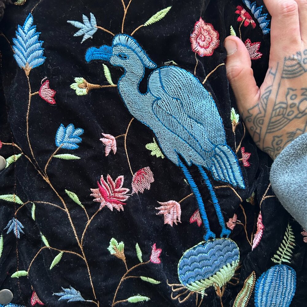 🌸 Perte d’Ego Spring Bloom Vintage Velvet Jacket - Picture 2 of 5